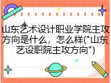 山东艺术设计职业学院主攻方向是什么，怎么样("山东艺设职院主攻方向")