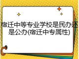 宿迁中等专业学校是民办还是公办(宿迁中专属性)