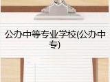 公办中等专业学校(公办中专)