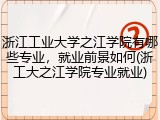 浙江工业大学之江学院有哪些专业，就业前景如何(浙工大之江学院专业就业)