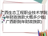 广西生态工程职业技术学院一年财政拨款大概多少钱(广西职院年财政拨款)