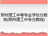 郑州理工中等专业学校分数线(郑州理工中专分数线)