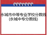永城市中等专业学校分数线(永城中专分数线)