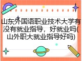 山东外国语职业技术大学有没有就业指导，好就业吗(山外职大就业指导好吗)