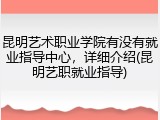 昆明艺术职业学院有没有就业指导中心，详细介绍(昆明艺职就业指导)
