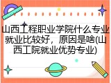 山西工程职业学院什么专业就业比较好，原因是啥(山西工院就业优势专业)
