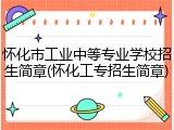 怀化市工业中等专业学校招生简章(怀化工专招生简章)