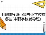 中职辅导班中等专业学校有哪些(中职学校辅导班)