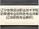 辽宁体育运动职业技术学院的普通专业和特色专业详解(辽体职院专业解析)