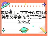 东华理工大学共开设有哪些类型奖学金(东华理工奖学金类型)