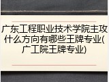 广东工程职业技术学院主攻什么方向有哪些王牌专业(广工院王牌专业)