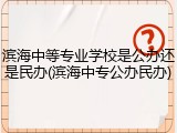 滨海中等专业学校是公办还是民办(滨海中专公办民办)
