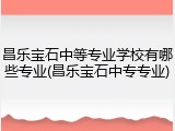 昌乐宝石中等专业学校有哪些专业(昌乐宝石中专专业)