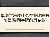 巢湖学院读什么专业比较有前景(巢湖学院前景专业)