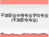 平湖职业中等专业学校专业(平湖职专专业)