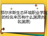 鄂尔多斯生态环境职业学院的校名来历有什么渊源(校名渊源)