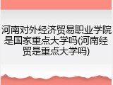 河南对外经济贸易职业学院是国家重点大学吗(河南经贸是重点大学吗)
