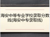 海安中等专业学校录取分数线(海安中专录取线)