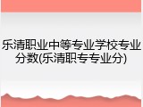 乐清职业中等专业学校专业分数(乐清职专专业分)