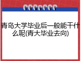 青岛大学毕业后一般能干什么呢(青大毕业去向)