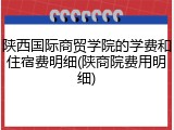 陕西国际商贸学院的学费和住宿费明细(陕商院费用明细)