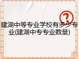 建湖中等专业学校有多少专业(建湖中专专业数量)