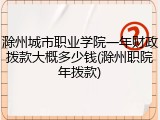 滁州城市职业学院一年财政拨款大概多少钱(滁州职院年拨款)