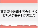 曹县职业教育中等专业学校有几所("曹县职校数量")