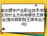 重庆数字产业职业技术学院主攻什么方向有哪些王牌专业(重庆数职院王牌专业方向)