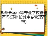 郑州长城中等专业学校管理严吗(郑州长城中专管理严格)