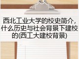 西北工业大学的校史简介，什么历史与社会背景下建校的(西工大建校背景)