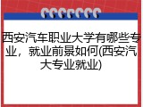 西安汽车职业大学有哪些专业，就业前景如何(西安汽大专业就业)