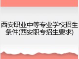 西安职业中等专业学校招生条件(西安职专招生要求)
