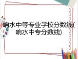 响水中等专业学校分数线(响水中专分数线)