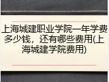 上海城建职业学院一年学费多少钱，还有哪些费用(上海城建学院费用)