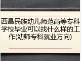 西昌民族幼儿师范高等专科学校毕业可以找什么样的工作(幼师专科就业方向)
