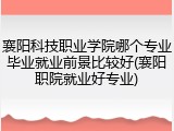 襄阳科技职业学院哪个专业毕业就业前景比较好(襄阳职院就业好专业)