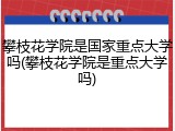 攀枝花学院是国家重点大学吗(攀枝花学院是重点大学吗)