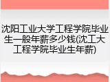 沈阳工业大学工程学院毕业生一般年薪多少钱(沈工大工程学院毕业生年薪)