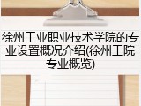 徐州工业职业技术学院的专业设置概况介绍(徐州工院专业概览)