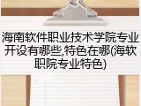 海南软件职业技术学院专业开设有哪些,特色在哪(海软职院专业特色)