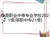 莘县职业中等专业学校2021级(莘职中专21级)