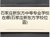 石家庄新东方中等专业学校在哪(石家庄新东方学校位置)