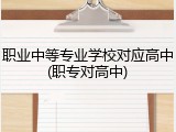 职业中等专业学校对应高中(职专对高中)