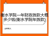 衡水学院一年财政拨款大概多少钱(衡水学院年拨款)