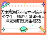 天津渤海职业技术学院有多少学生，师资力量如何(天津渤海职院师生概况)