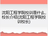 沈阳工程学院校训是什么，校长介绍(沈阳工程学院校训校长)