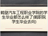 鹤壁汽车工程职业学院的学生毕业都怎么样了(鹤职院学生毕业去向)