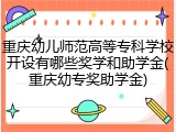 重庆幼儿师范高等专科学校开设有哪些奖学和助学金(重庆幼专奖助学金)