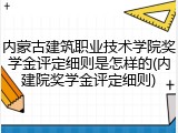 内蒙古建筑职业技术学院奖学金评定细则是怎样的(内建院奖学金评定细则)